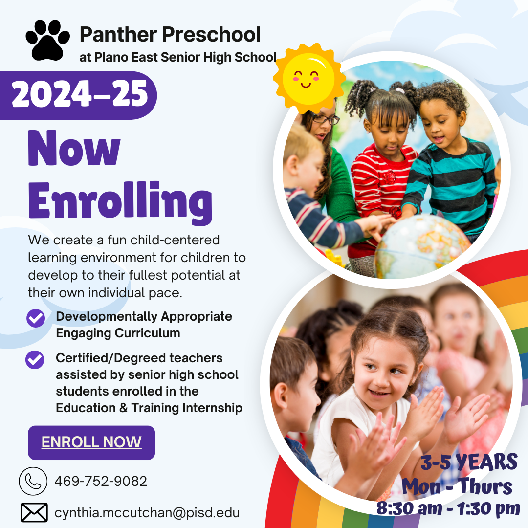 Panther Preschool 2024-25 School Year Enrollment link             (3 & 4 year olds)